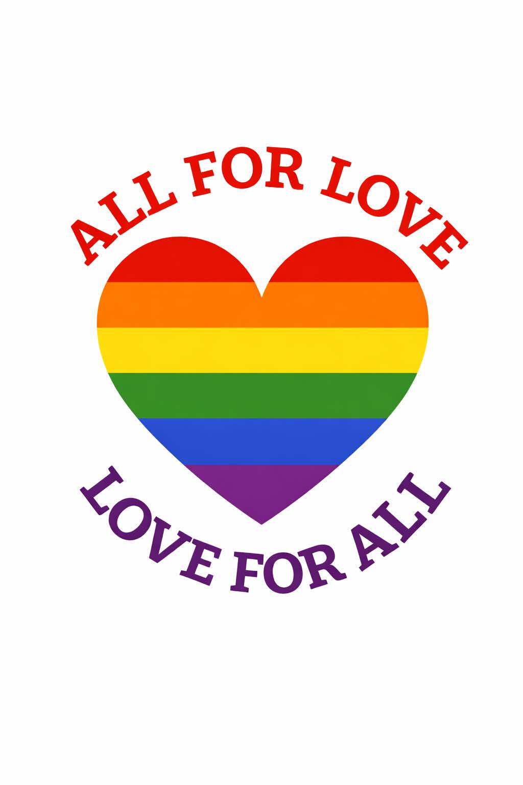 T-Shirt, Pride Heart Love For All