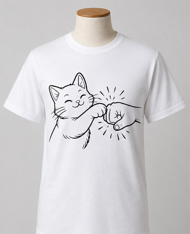 T-Shirt, Cat Fist Bump