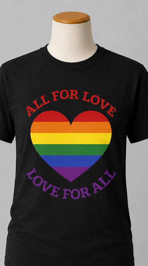 T-Shirt, Pride Heart Love For All
