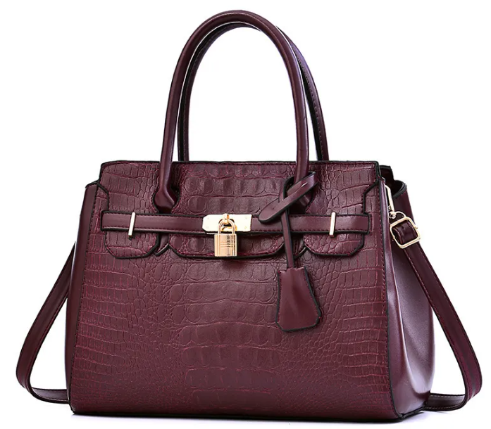 Large capacity handbag shoulder Maroon